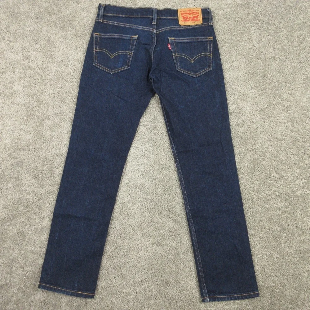 Levis Jeans Mens 29x30 Blue 511 Slim Straight Dark Wash Flex Zip Fly Denim Pants